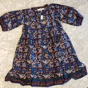 Sea clothing girls dress. Block print.